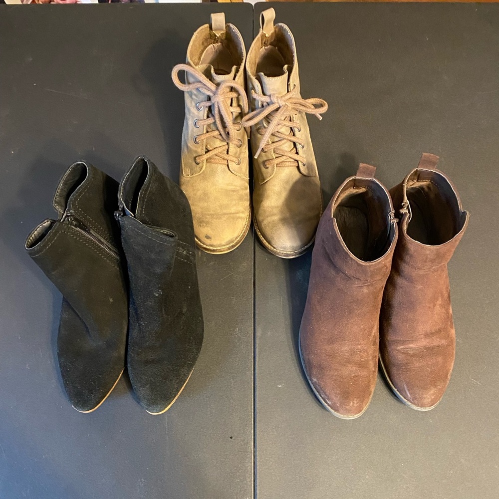 Bundle of 3 Short Heeled Booties